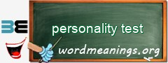 WordMeaning blackboard for personality test